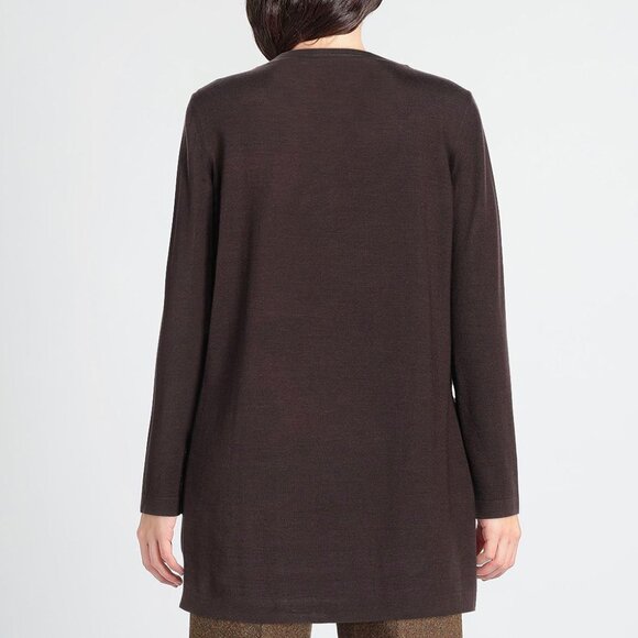 NWT Salvatore Ferragamo long brown Wool Silk cardigan